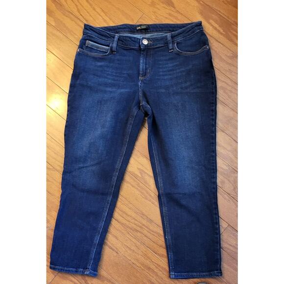 Lee Women's Mid Rise Stretch Denim Capri Jeans Size 12 ( 32x24) - Picture 1 of 9